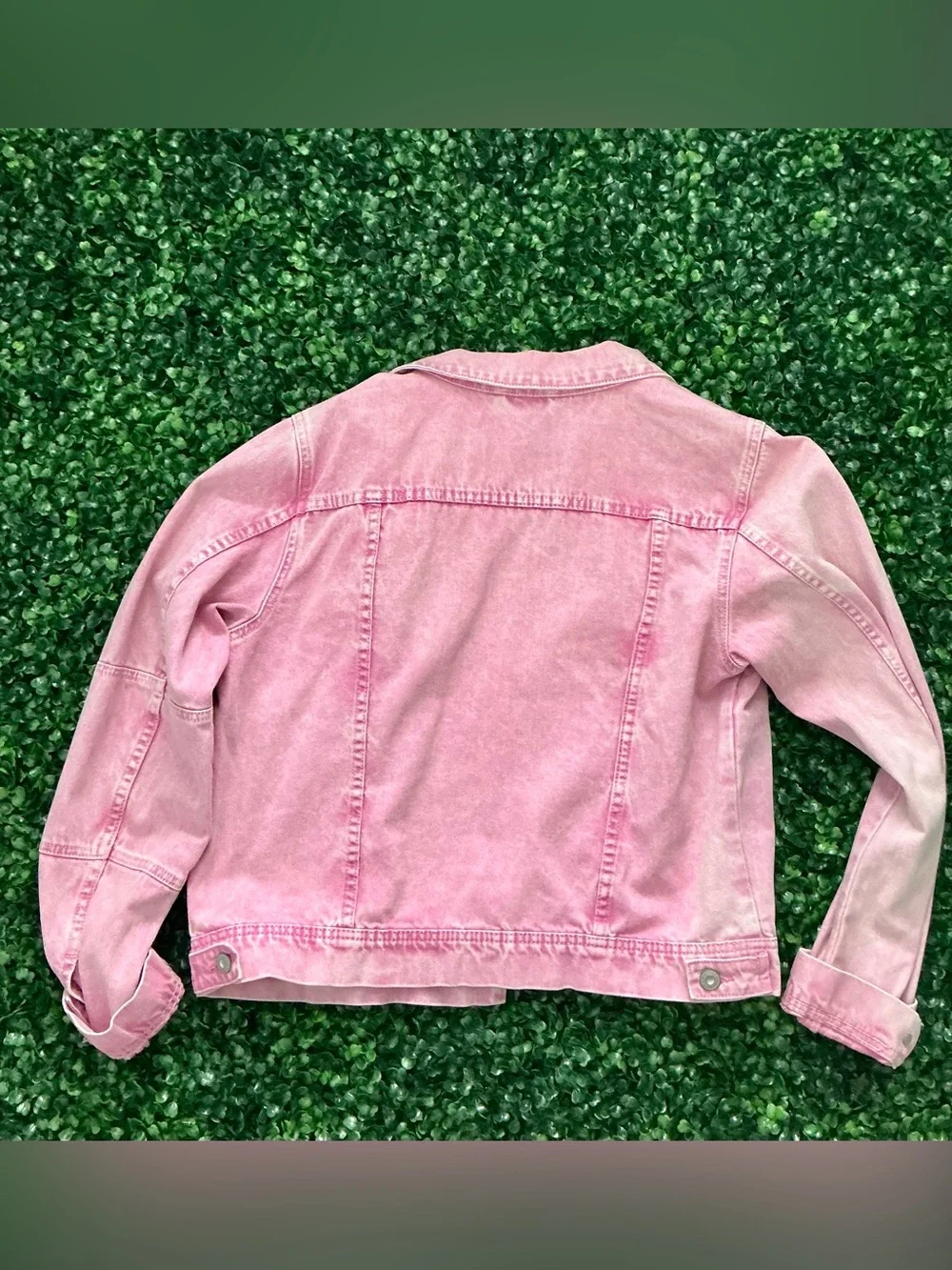 Free People Washed Pink Denim Jacket - Picture 2 of 3